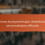 Services de physiothérapie: réhabilitation, personnalisation, efficacité